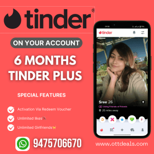Tinder Plus 6 Months Subscription